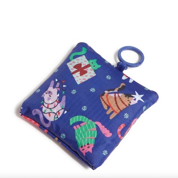 Vera Bradley Kitty Cat Tote Bag Charm  - NWT - Reusable Shopping Bag - Catnip - Picture 2 of 7